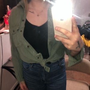 green american eagle button up